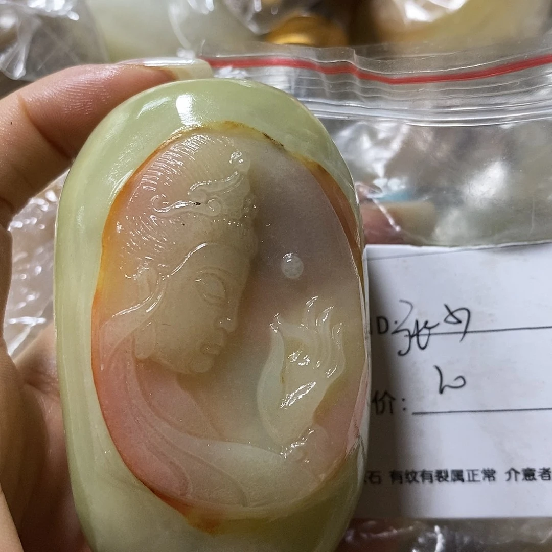 石材少*家古青石手把件