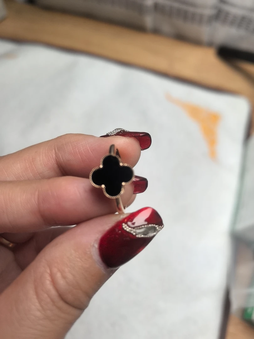 天然A货18K金墨翠女戒