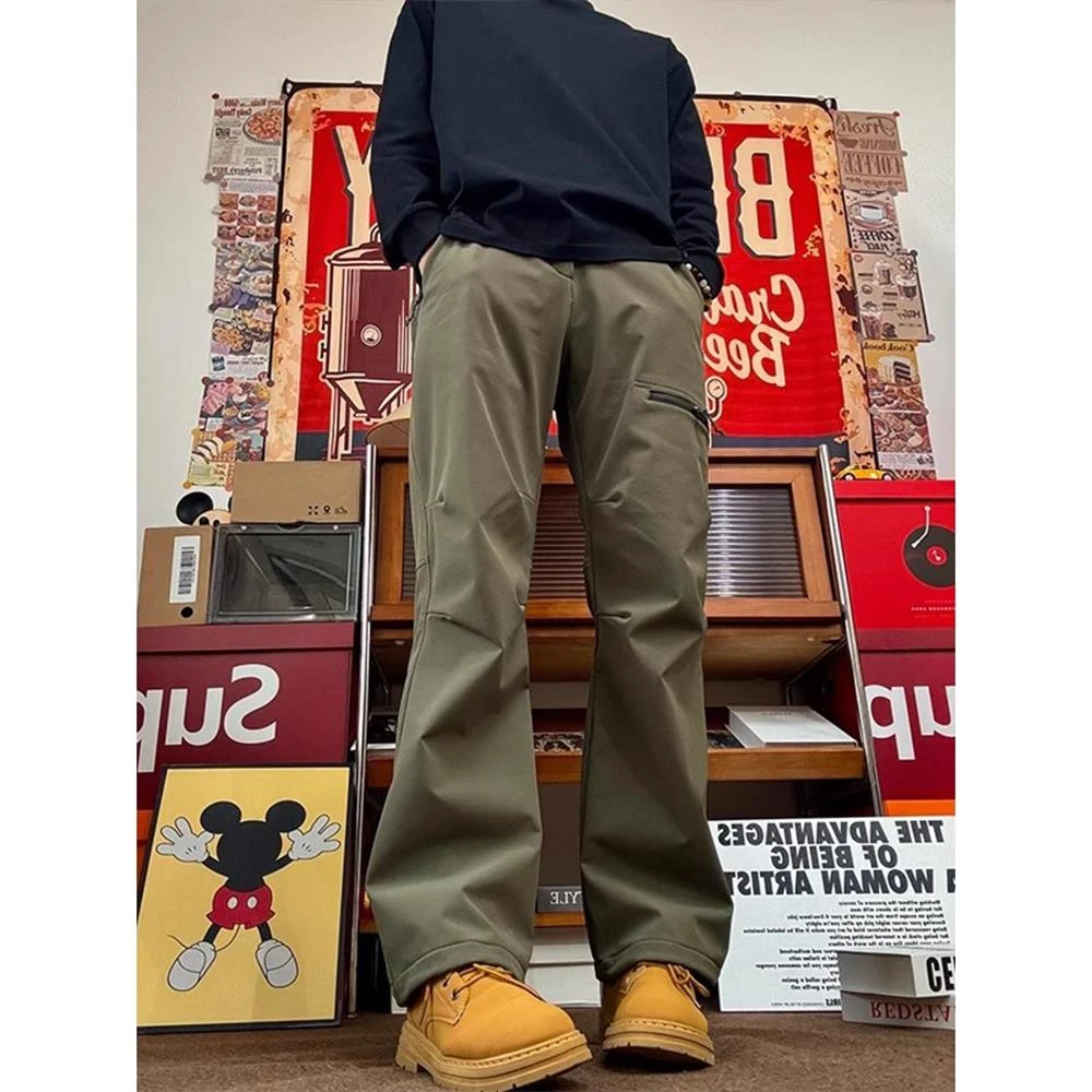 GTAL硬壳加绒冲锋裤男款秋冬三防水美式机能工装裤户外防寒登山裤