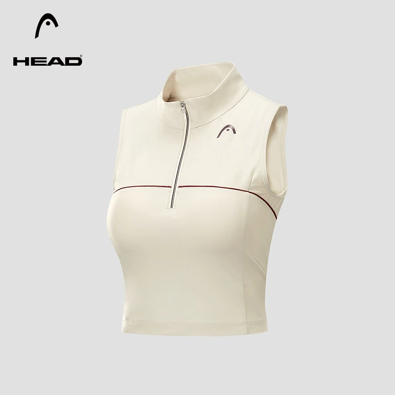 【带胸垫】HEAD海德紧身短款立领网球运动马甲夏季半开襟背心女款