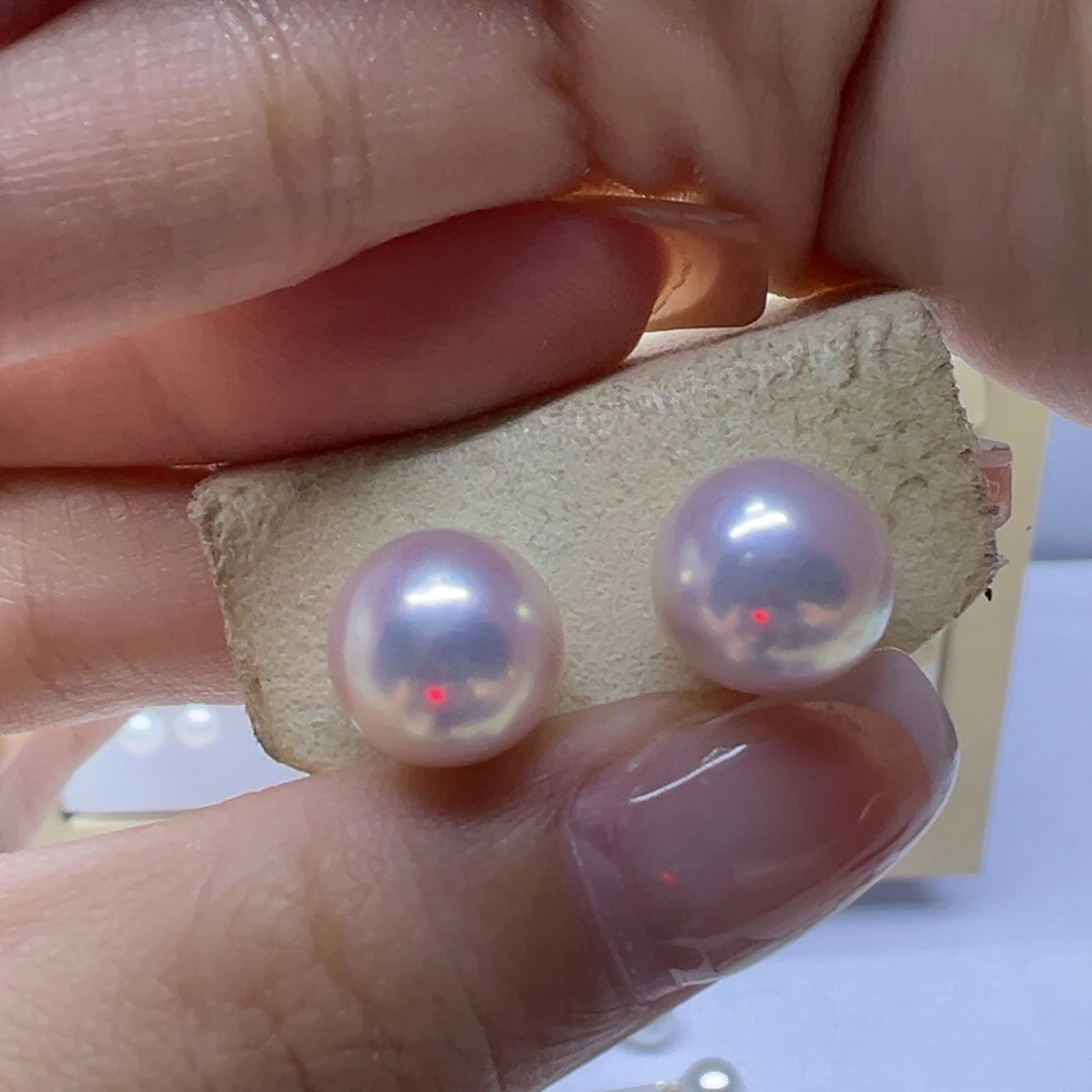 18K金镶嵌淡水珍珠耳饰