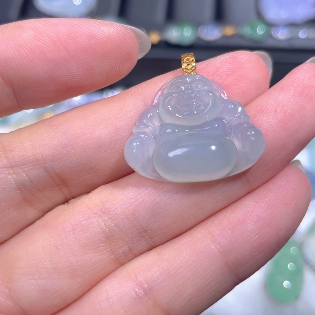 颈饰18K金镶嵌翡翠翡翠