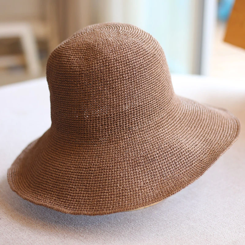 草帽女渔夫帽帽子手工编织遮阳帽盆帽女士遮阳帽沙滩帽太阳帽
