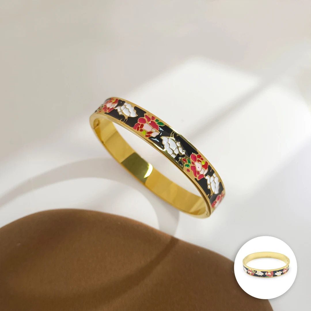 铜合金珐琅手镯 WZH-006381【彩釉拾光】 手镯女士设计轻奢