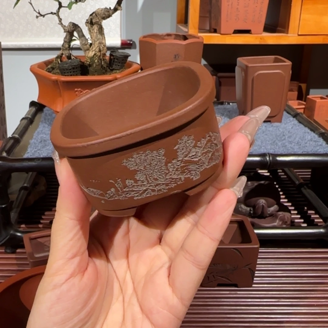 花盆紫砂口径7深度3.3