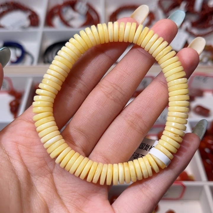 蜜蜡未镶嵌手链精工直切药片蜜蜡8.5+mm