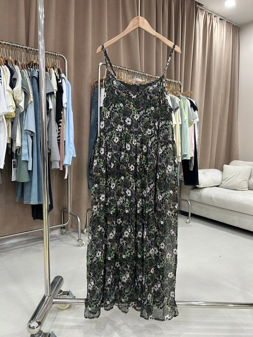 【孤品 no退no换】Q1832复古气质碎花连衣裙夏季新款时尚宽松吊带裙