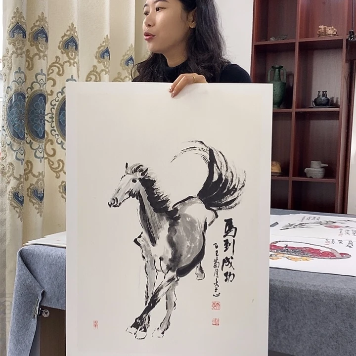 国画纯手绘国画写意作品43*63