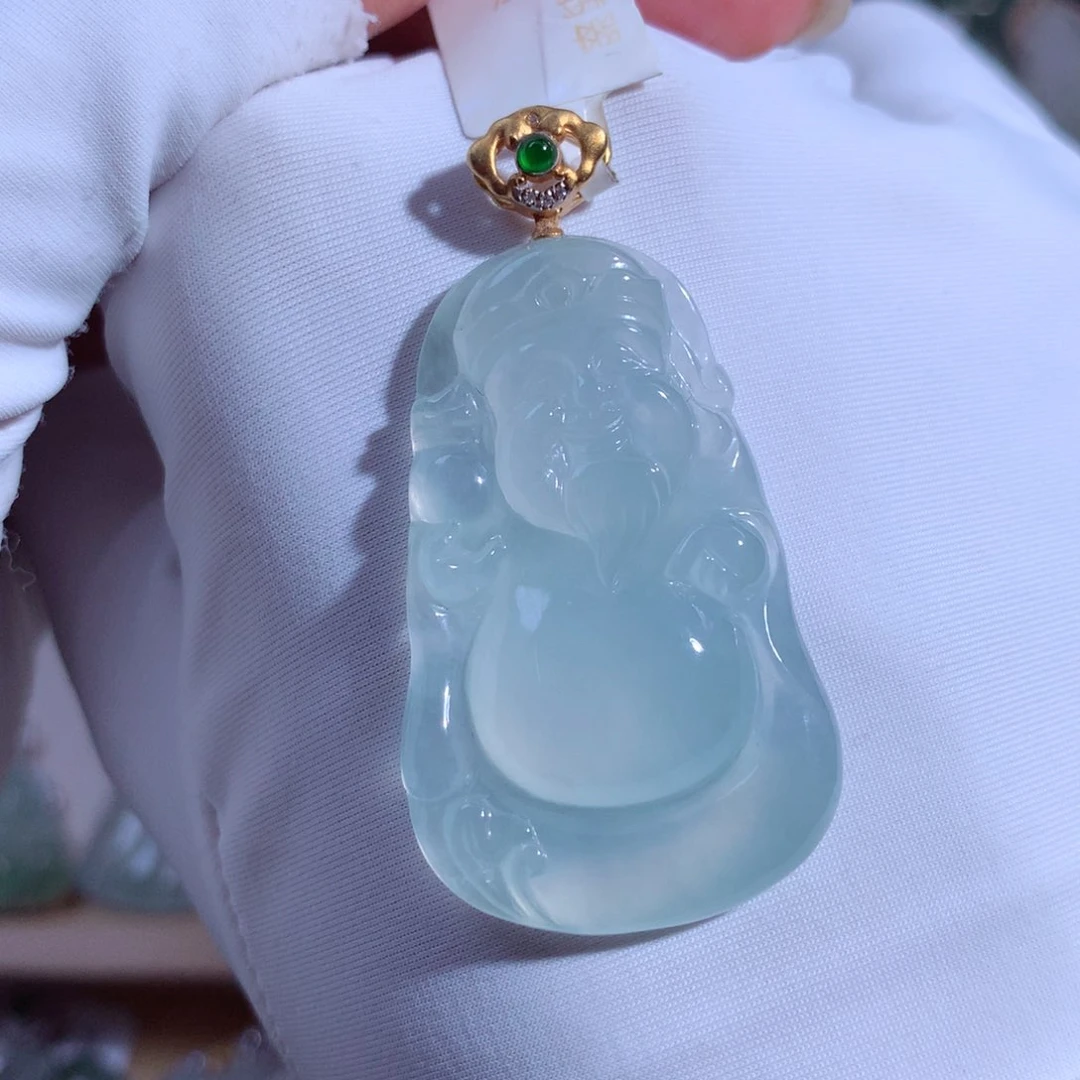 翡翠颈饰18K金镶嵌财财