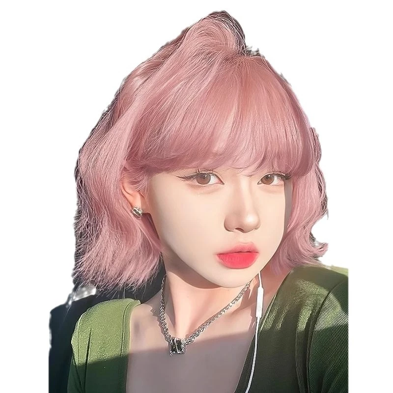 假发法式整顶粉色水波纹许昌女短发短卷发时尚假发套慵懒自然