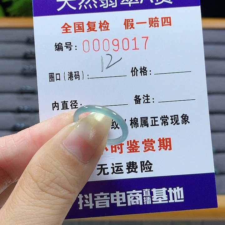 翡翠未镶嵌戒圈9017