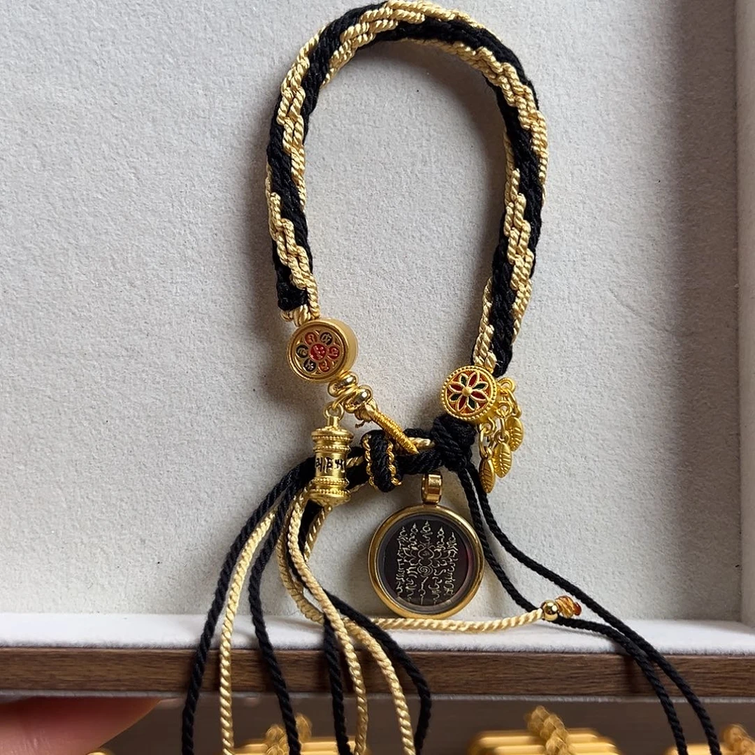 寡***刘吊坠手编手链黑五条