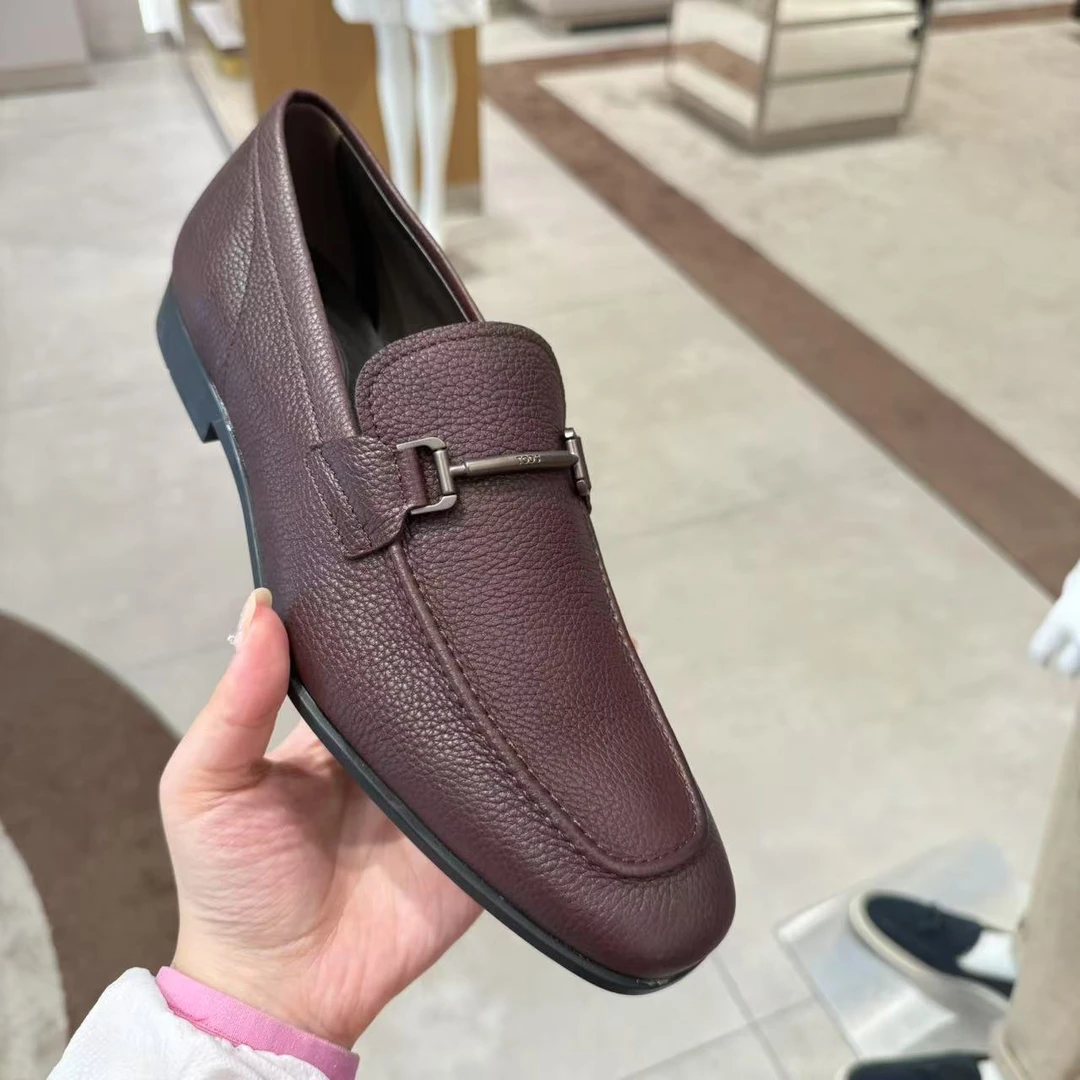 【巴黎直邮】TOD’S/托德斯男士酒红色一脚蹬商务休闲皮鞋