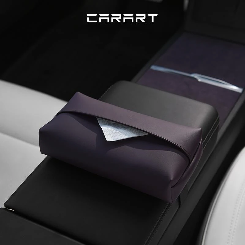 适用于特斯拉ModelY/3焕新版车载纸巾盒隐藏抽纸盒中控扶手箱后排