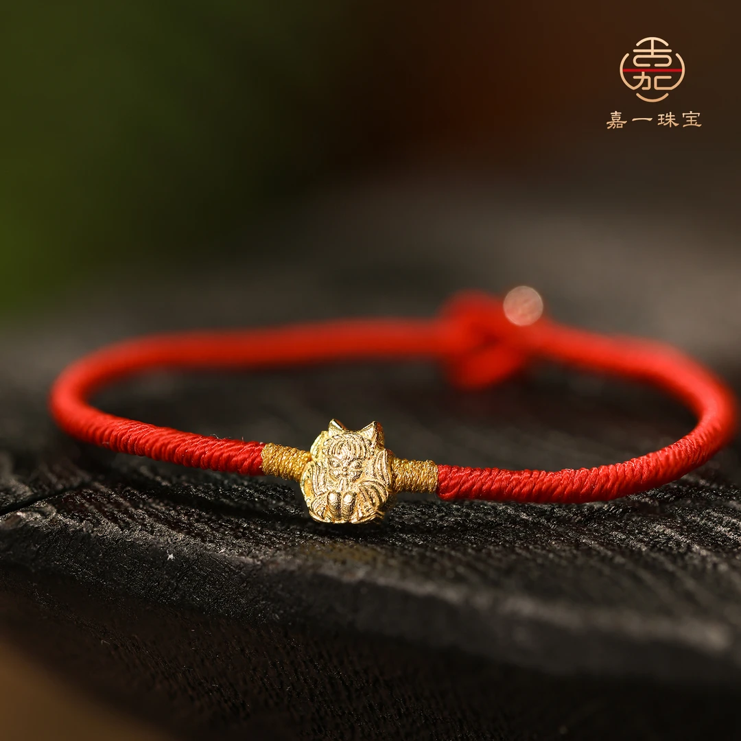 【嘉一珠宝-乐乐专属】凤凰归位·贵人引路-凤九k金红绳