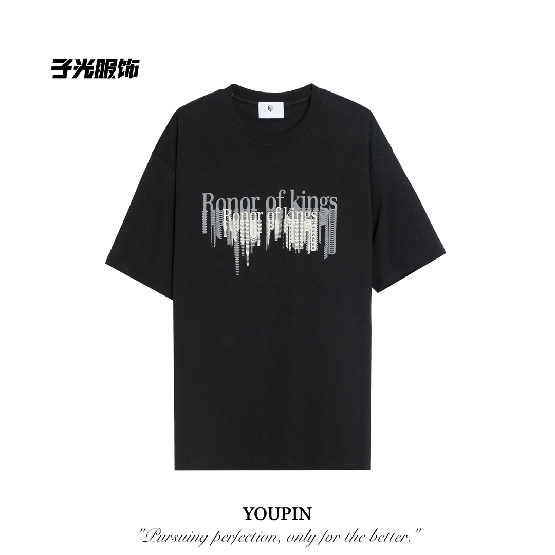 【李子光】夏季新款圆领短袖T恤 字母重影设计潮流前卫休闲 YY739