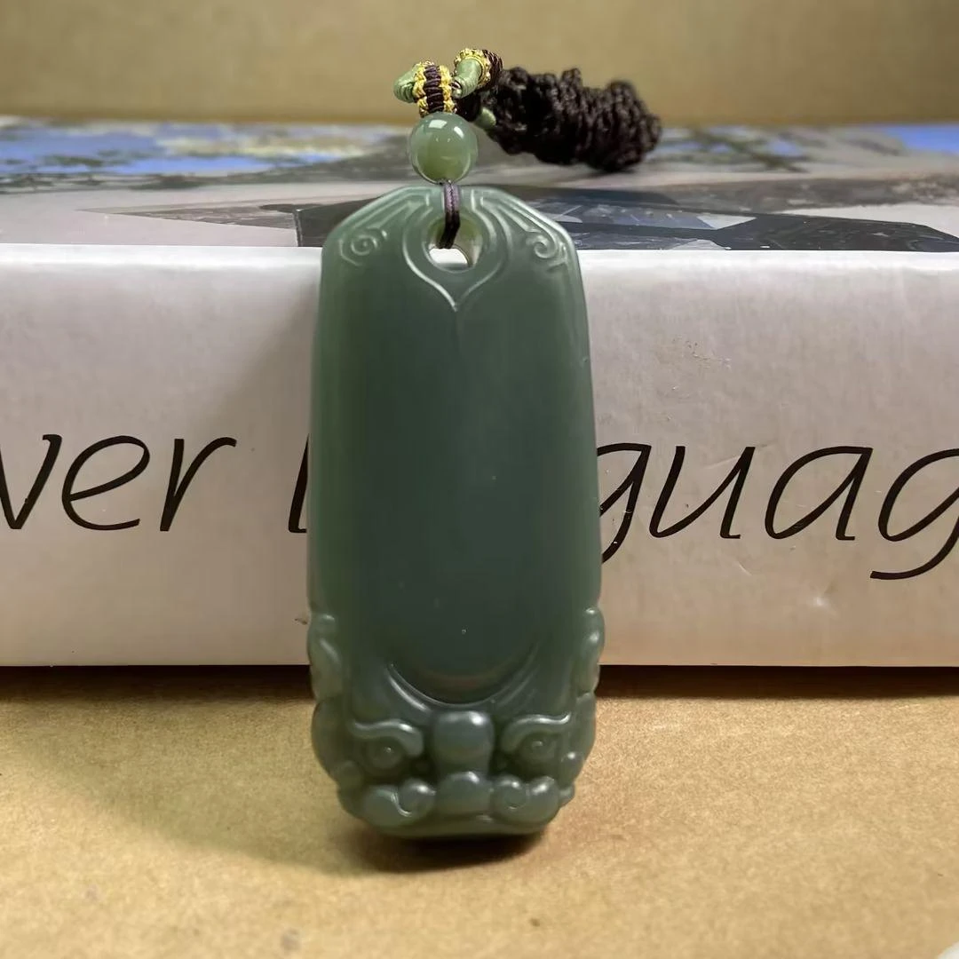 【央央好物专属】和田玉沙枣青兽面吊坠（多样性发一）251216066