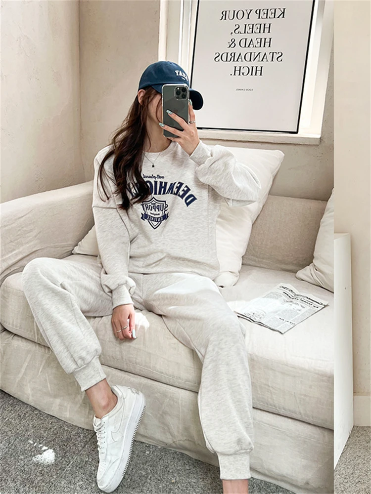 入秋穿搭一整套女装休闲运动套装时尚宽松棉质洋气时尚卫衣两件套