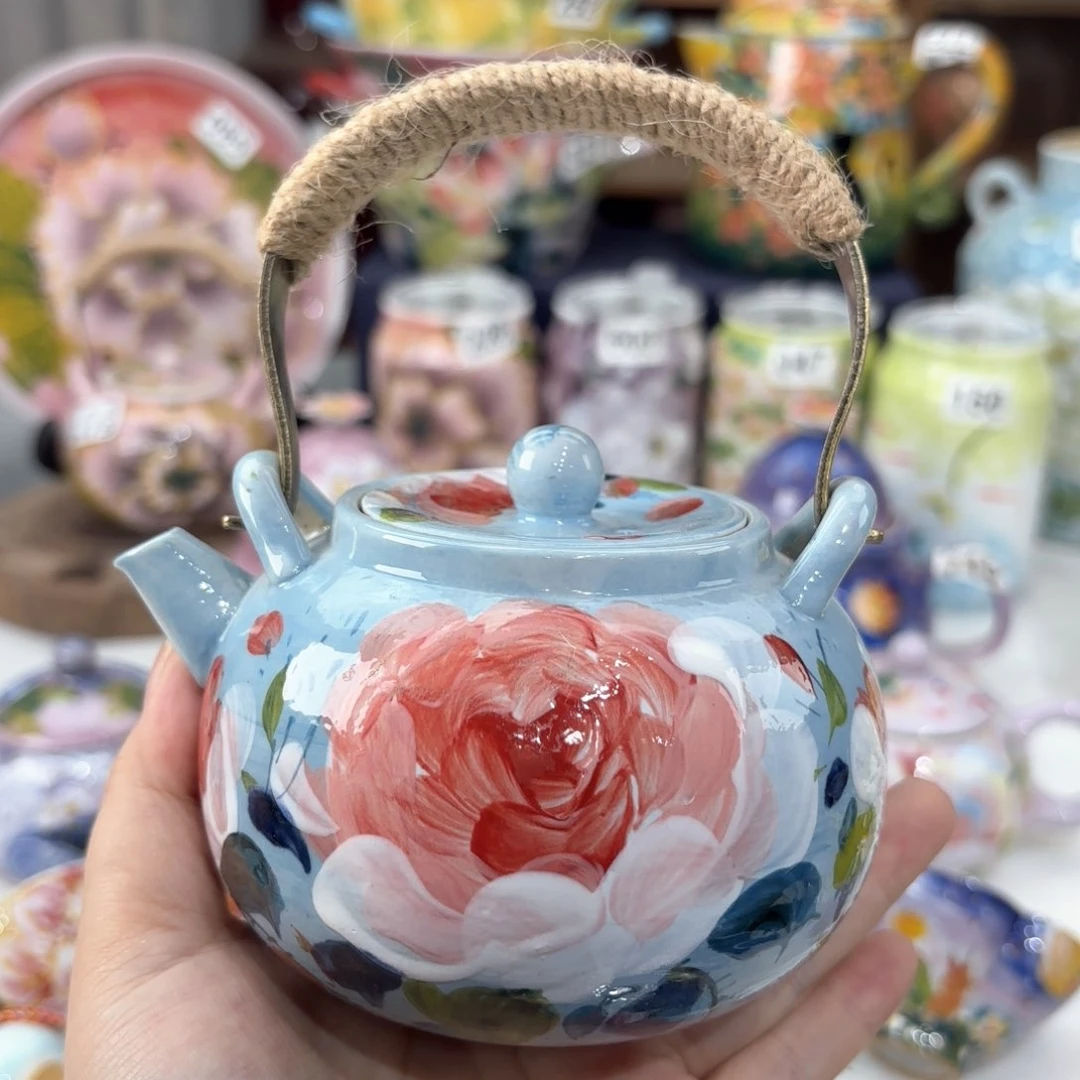 景德镇手绘高温釉下彩陶瓷茶具