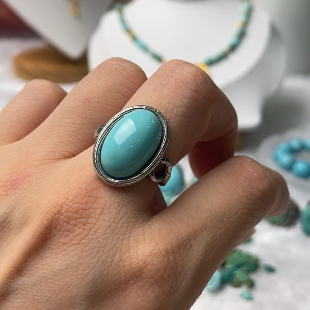 绿松石银S925镶嵌配饰