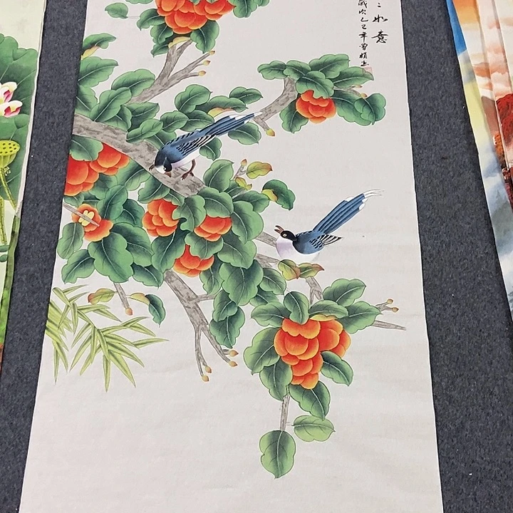 国画四尺工笔花鸟一副