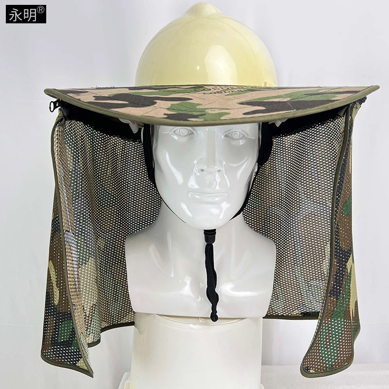 空顶帽遮阳板拉链魔术贴工地遮阳帽遮阳帘施工帽檐大沿帽