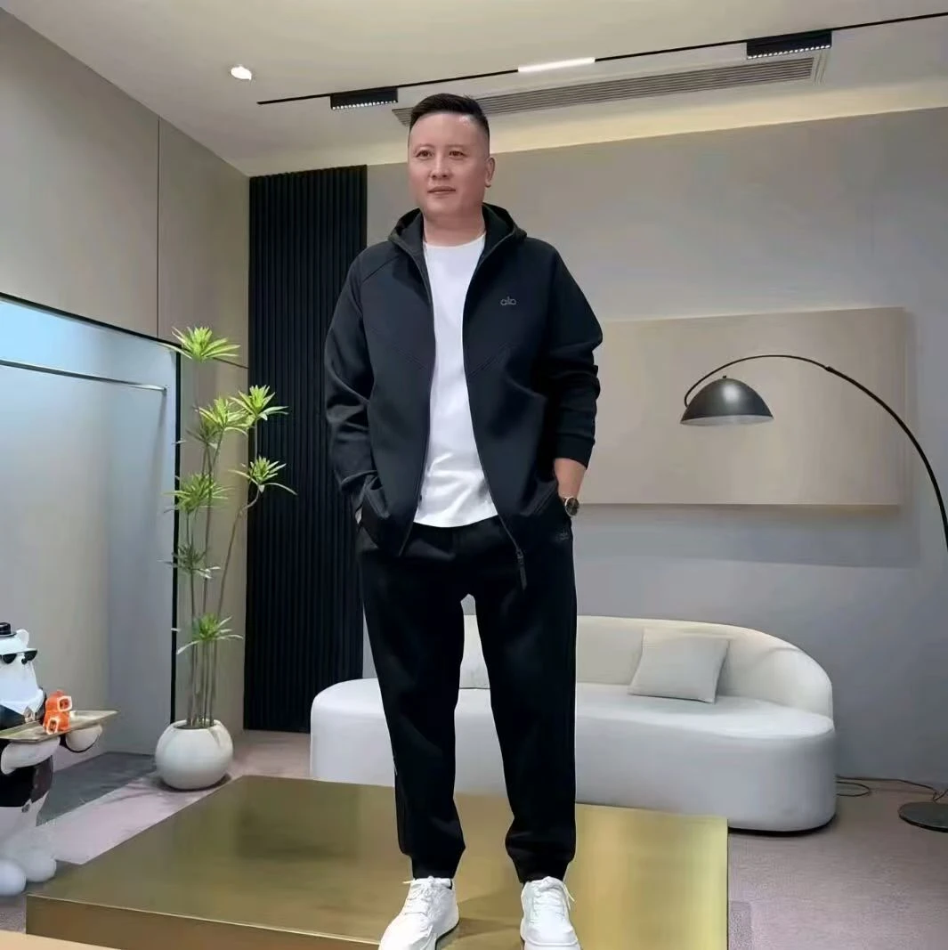 25年秋季新款男士时尚休闲运动连帽开衫两件套百搭潮流夹克-8021