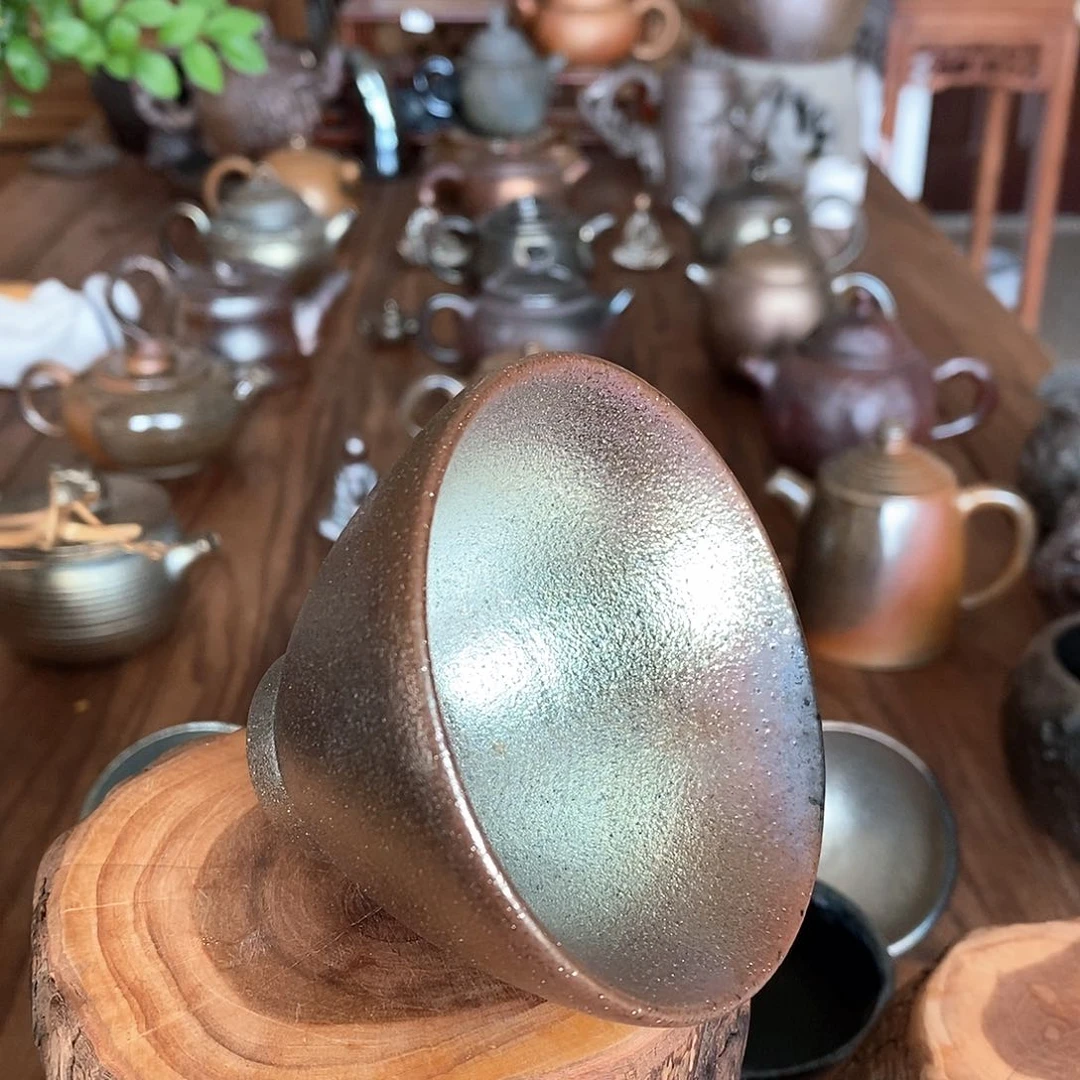 建水紫陶柴烧茶具，0015茶杯紫陶主人杯单杯品茗杯柴烧杯陶瓷家用
