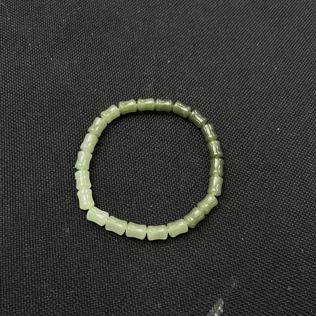 和田玉手串高品质渐变色竹节时尚国风素圈单圈气质百搭精美