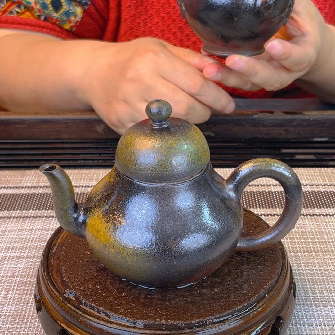 盖***严紫砂茶壶底槽清壶