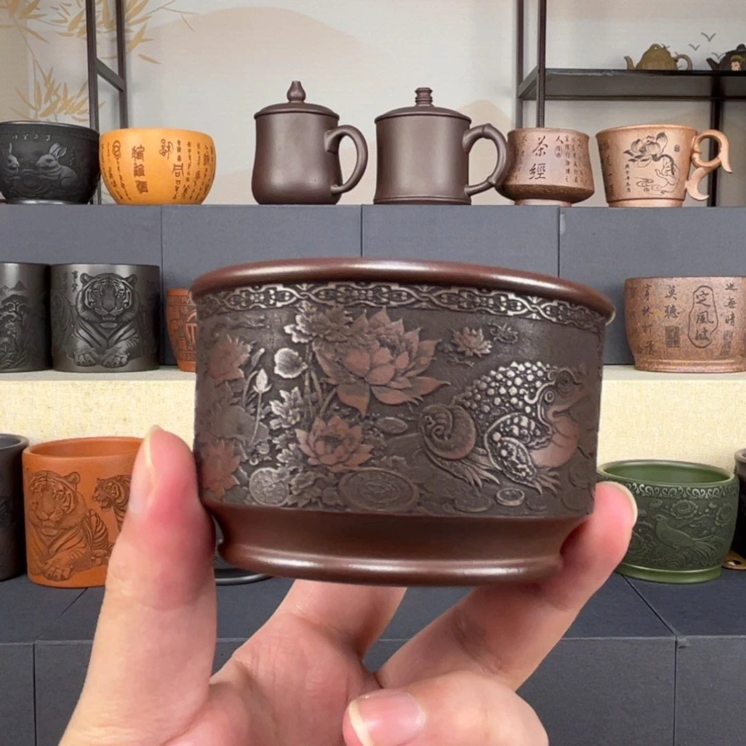 紫砂茶杯紫砂主人杯手工制作3