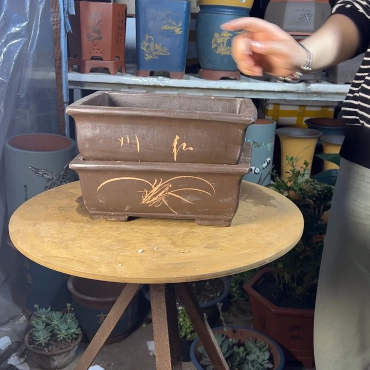 宜兴紫砂花盆26+26粽马槽