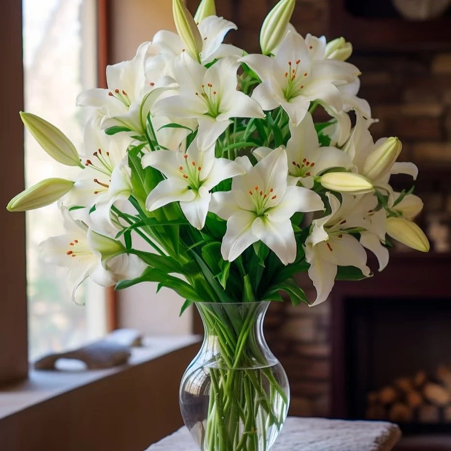 10枝白百何家居鲜花