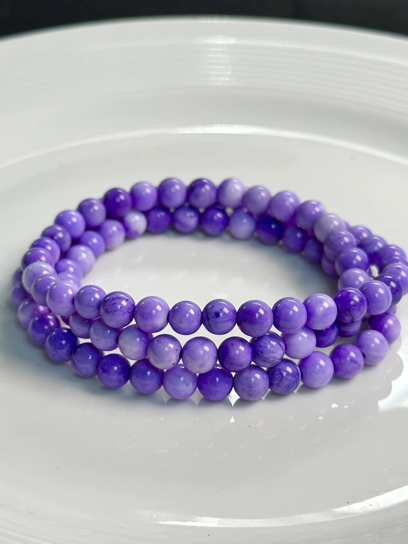 收藏品贝母 天然货头贵妃雪山贝三圈DIY串珠/6mm+