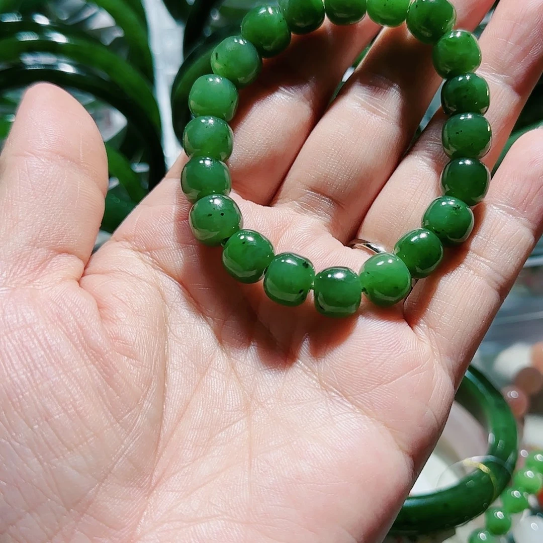 和田玉（碧玉）手链未镶嵌沙*