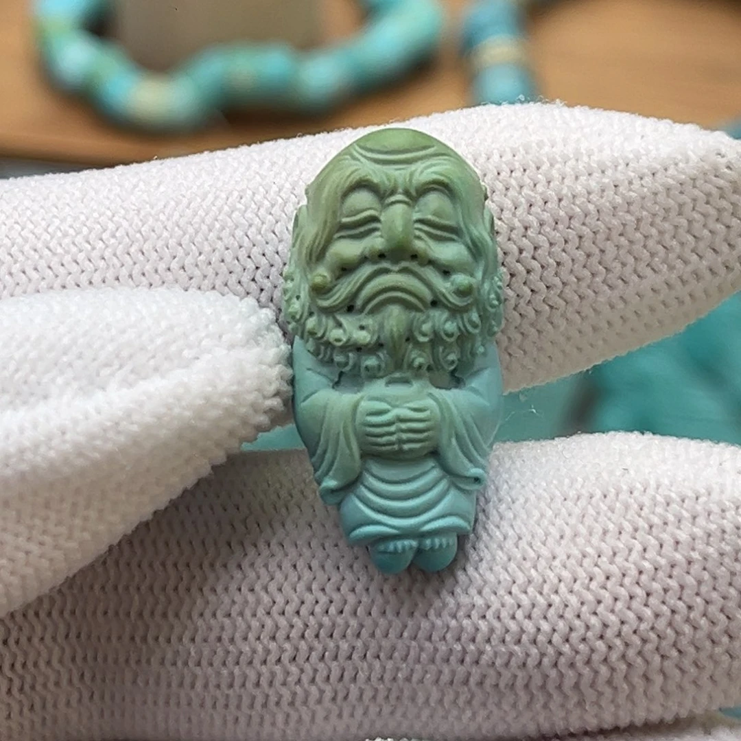 绿松石未镶嵌珠宝奇石达摩