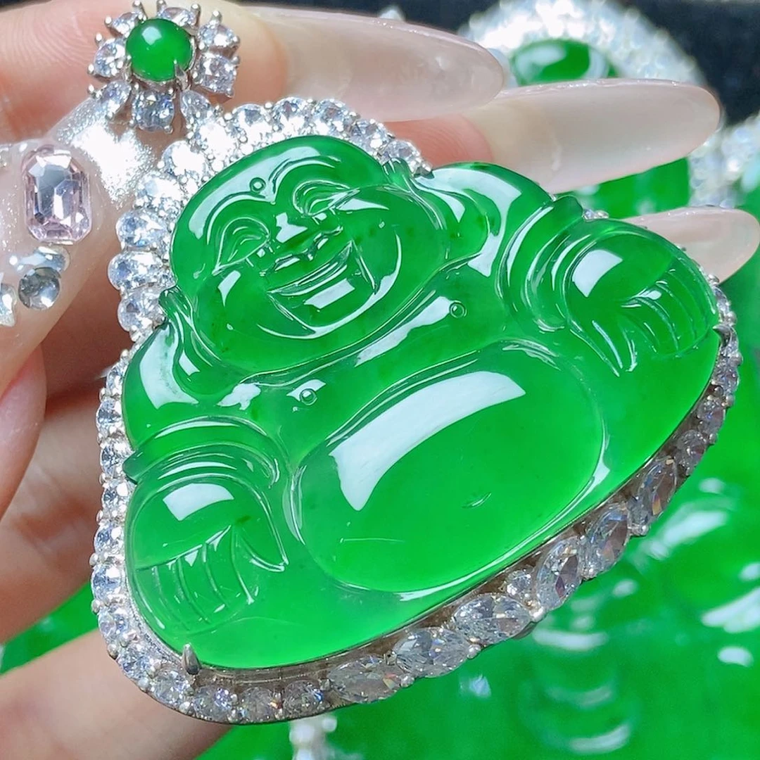 颈饰银S925镶嵌翡翠