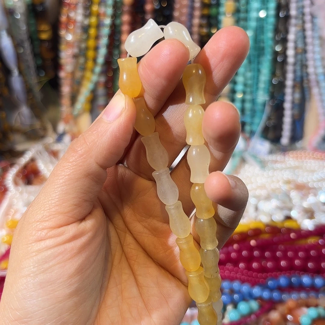 玛瑙/玉髓未镶嵌珠宝半成品金丝玉福袋一条卡8-13