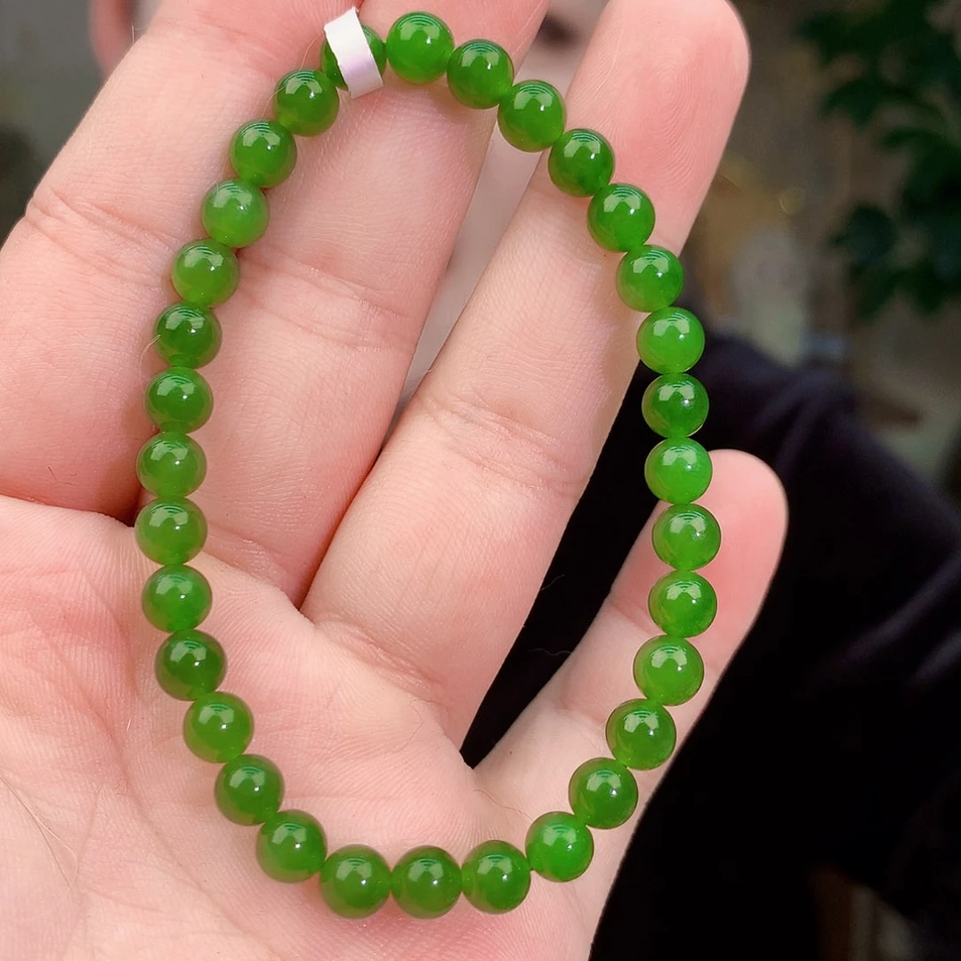 吊坠(不含链)未镶嵌和田玉（碧玉）手链