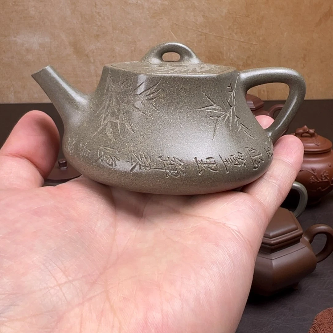 紫砂茶壶奥****º六方石瓢紫砂壶