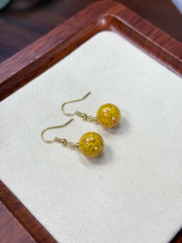 【艺品堂】12mm 黄纱耳饰