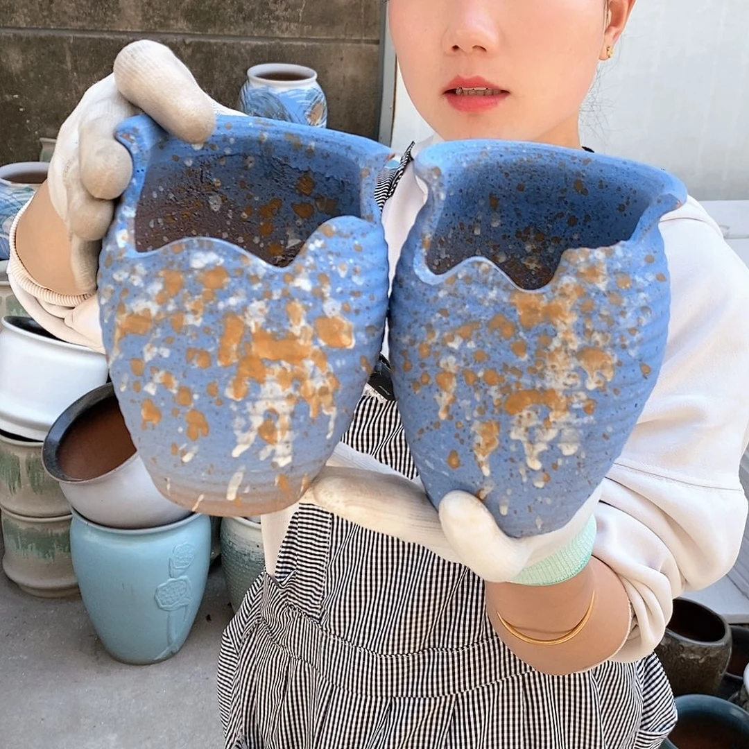 紫砂花盆瑕疵口10高15