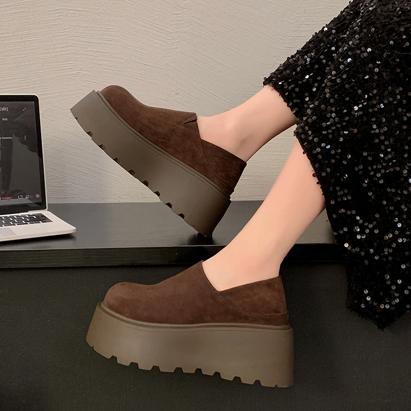 劳诗蒂奴复古松糕厚底勃肯鞋女款春季新款单鞋小个子百搭一鞋两穿