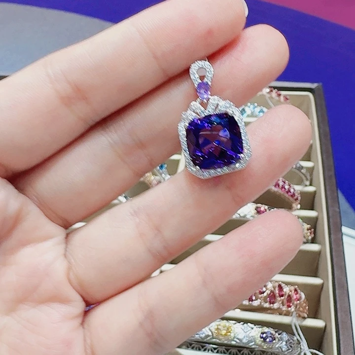 银S925镶嵌吊坠(不含链)水晶吊坠