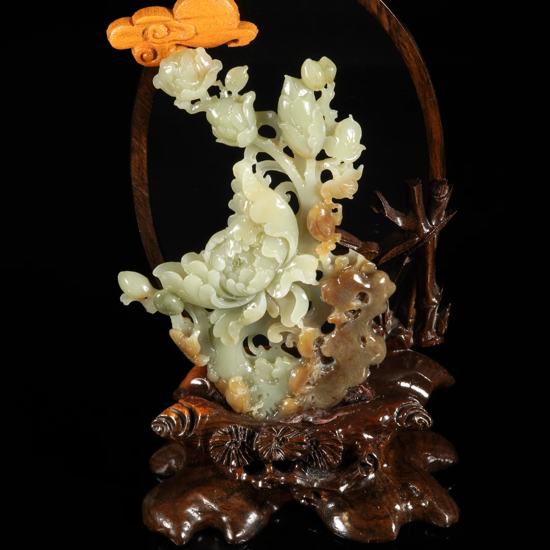 LOT.039和田玉巧雕花开富贵/X2112