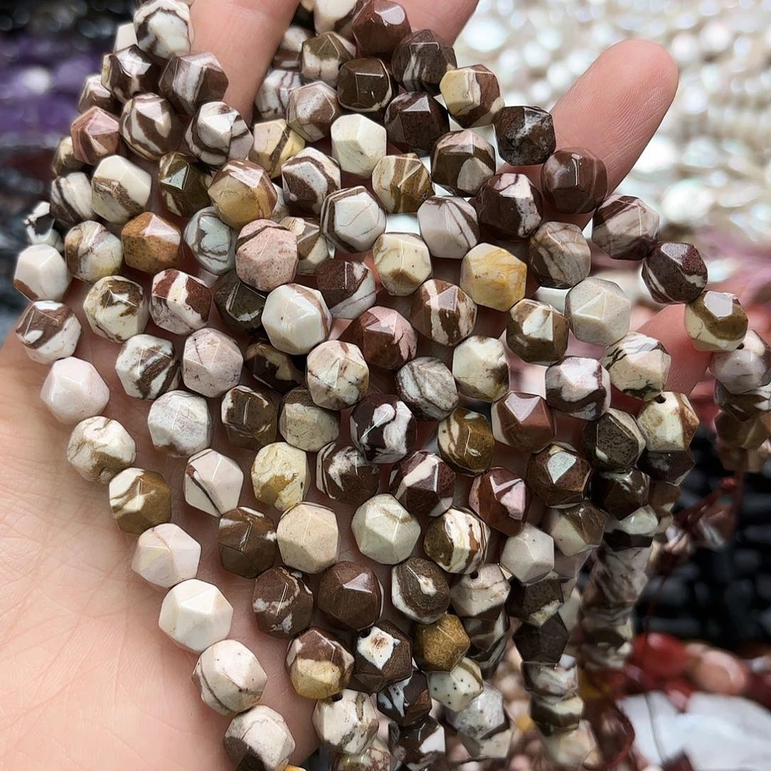 玛瑙/玉髓未镶嵌珠宝半成品卡十奥斑马切角一条