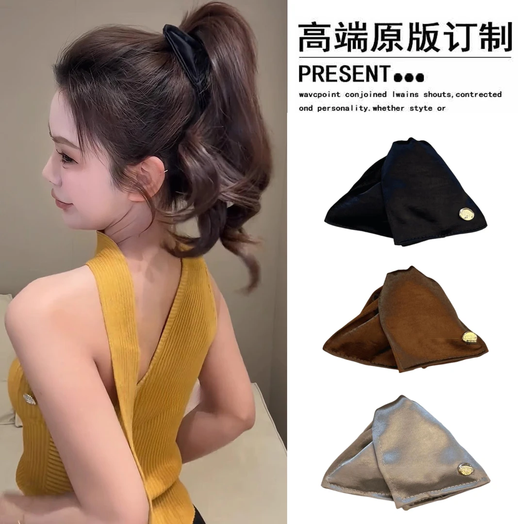 网红缎面贝壳三角抓夹2025新款饱满后脑勺鲨鱼夹女高级感马尾发夹
