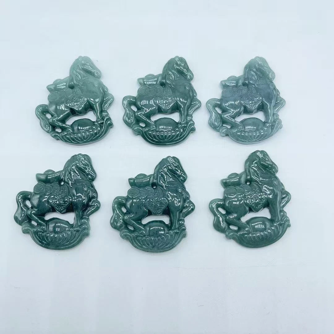 【玉美人曌璞阁】翡翠蓝水马吊坠约卡41 （多样性发货拍一发一）