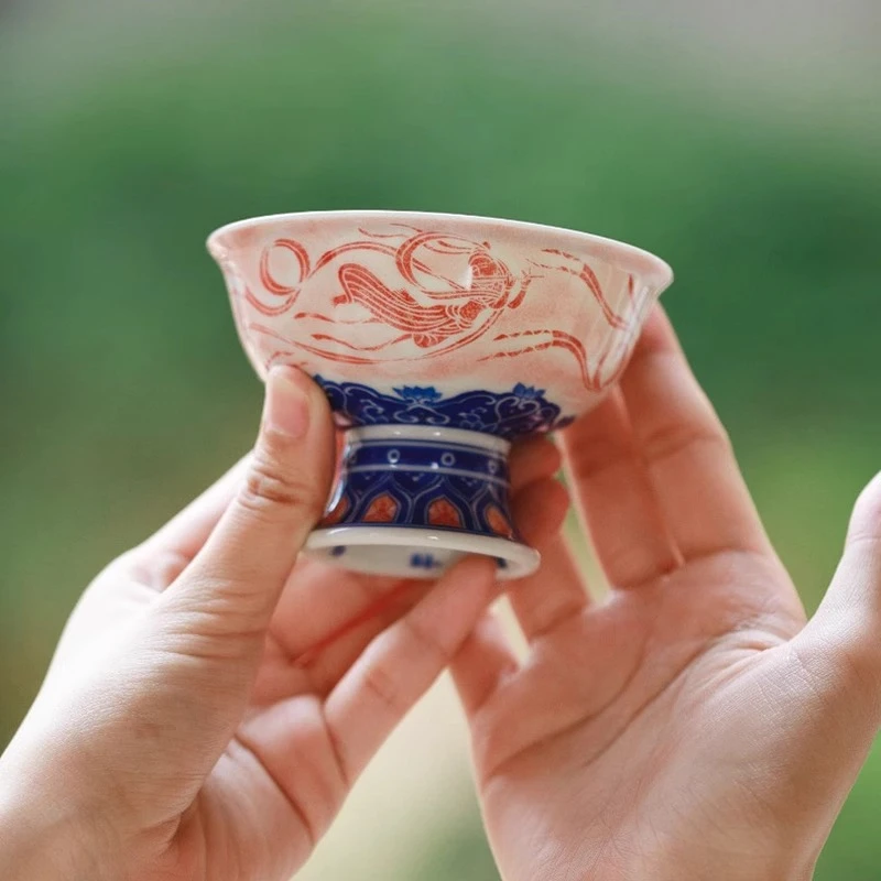 詺兮清窑三兔·飞天高足杯