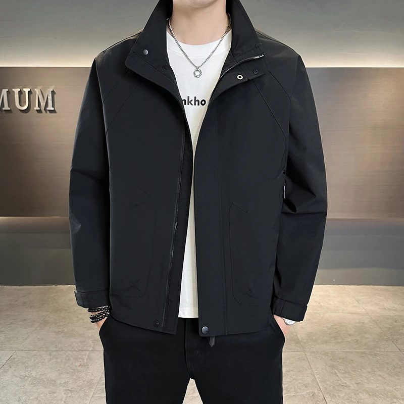 男士立领工装夹克秋季男款帅气百搭外套户外防风翻领外套外搭上衣